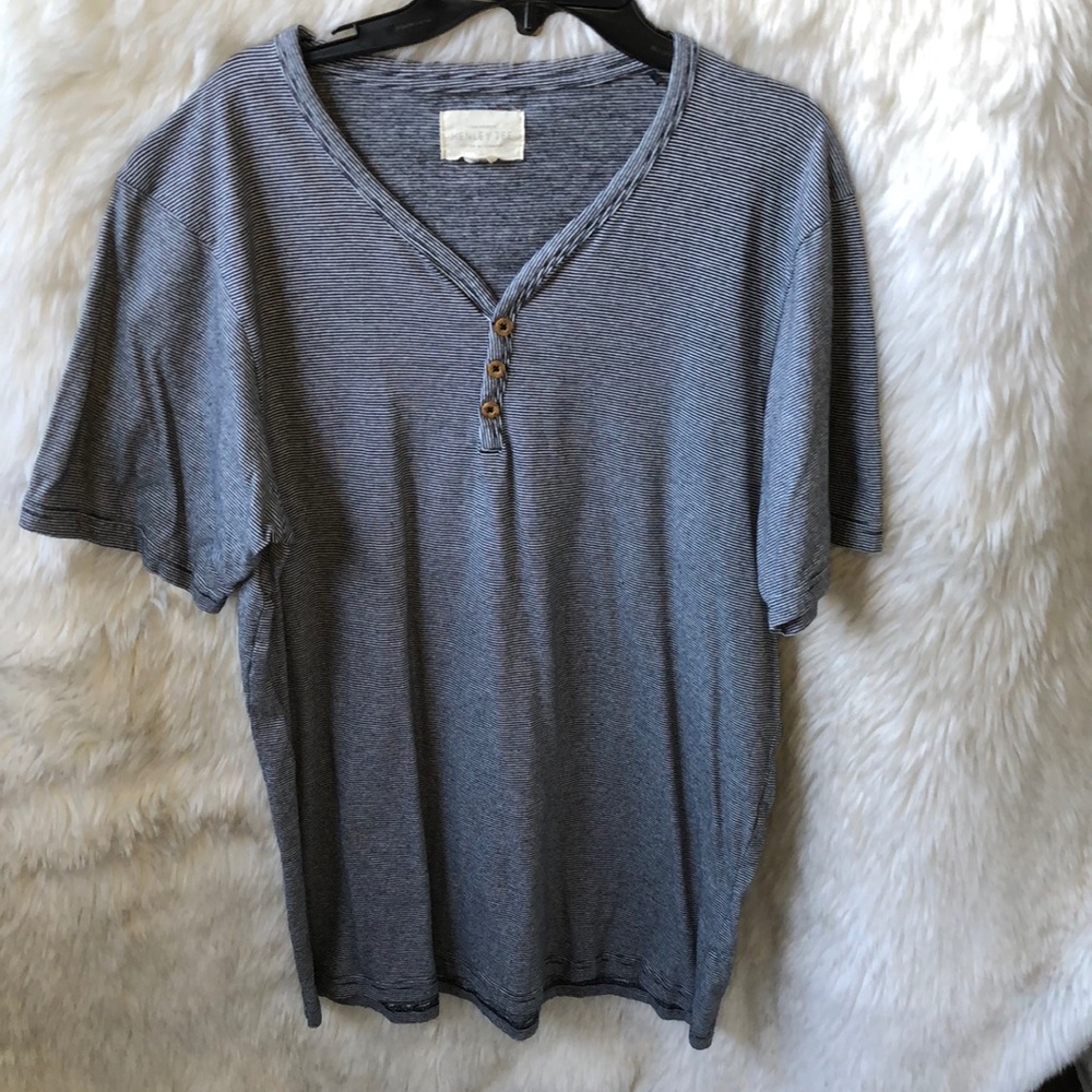 Cotton On Tee Men Striped Shirt Blue/White Size XL